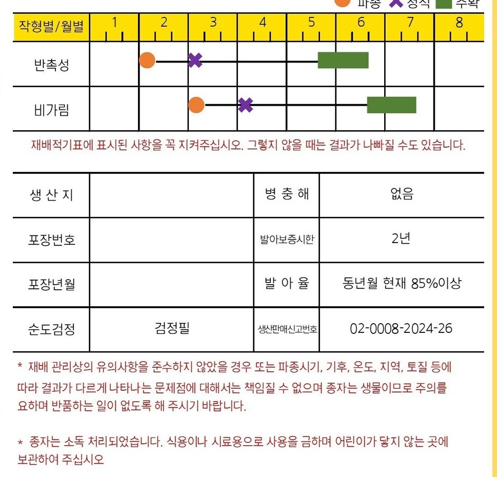 블랙펄 재배적기표